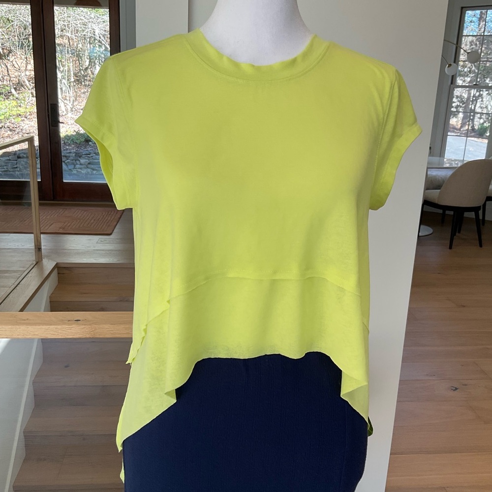FP Movement by Free People Neon Yellow Short Sleeve Layered Tee